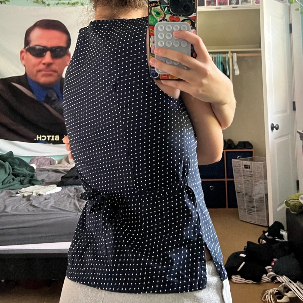 polka dot tank top with tie in the back - Picture 2 of 2